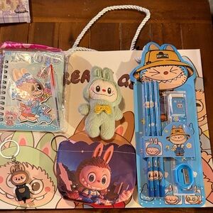 Cute Labubu monster bundle accessories